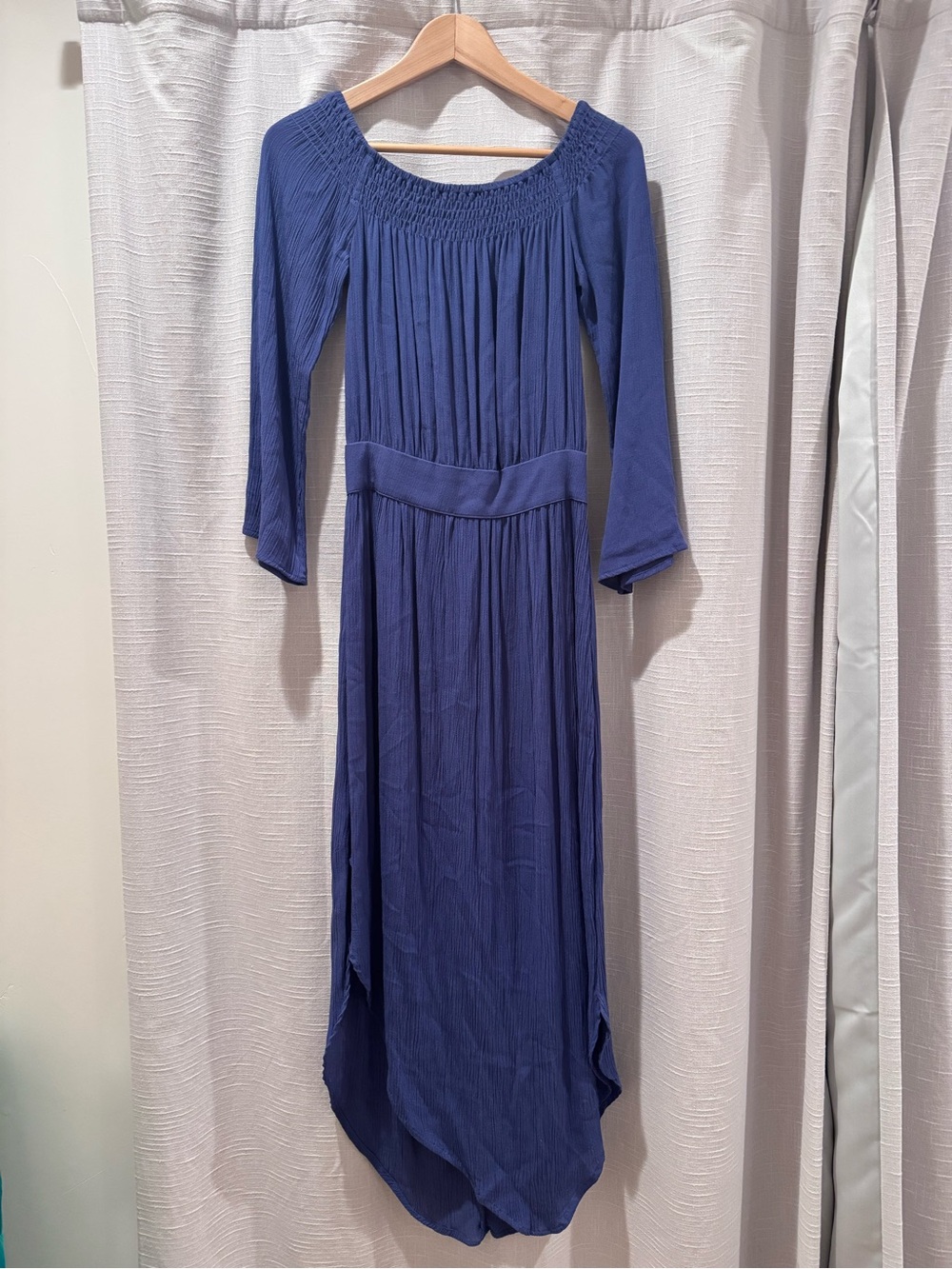 Women's Smocked Waist High-Low Dress in Deep Blue